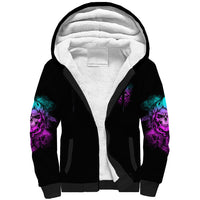 Warning Kinda Crazy Skull Sherpa Hoodie - Wonder Print Shop