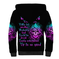 Warning Kinda Crazy Skull Sherpa Hoodie - Wonder Print Shop