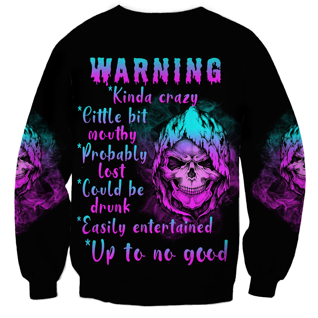 Warning Kinda Crazy Skull Sweatshirt - Wonder Print Shop