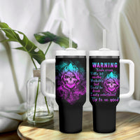 Warning Kinda Crazy Skull Tumbler With Handle - Wonder Print Shop