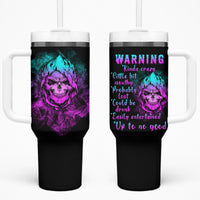 Warning Kinda Crazy Skull Tumbler With Handle - Wonder Print Shop