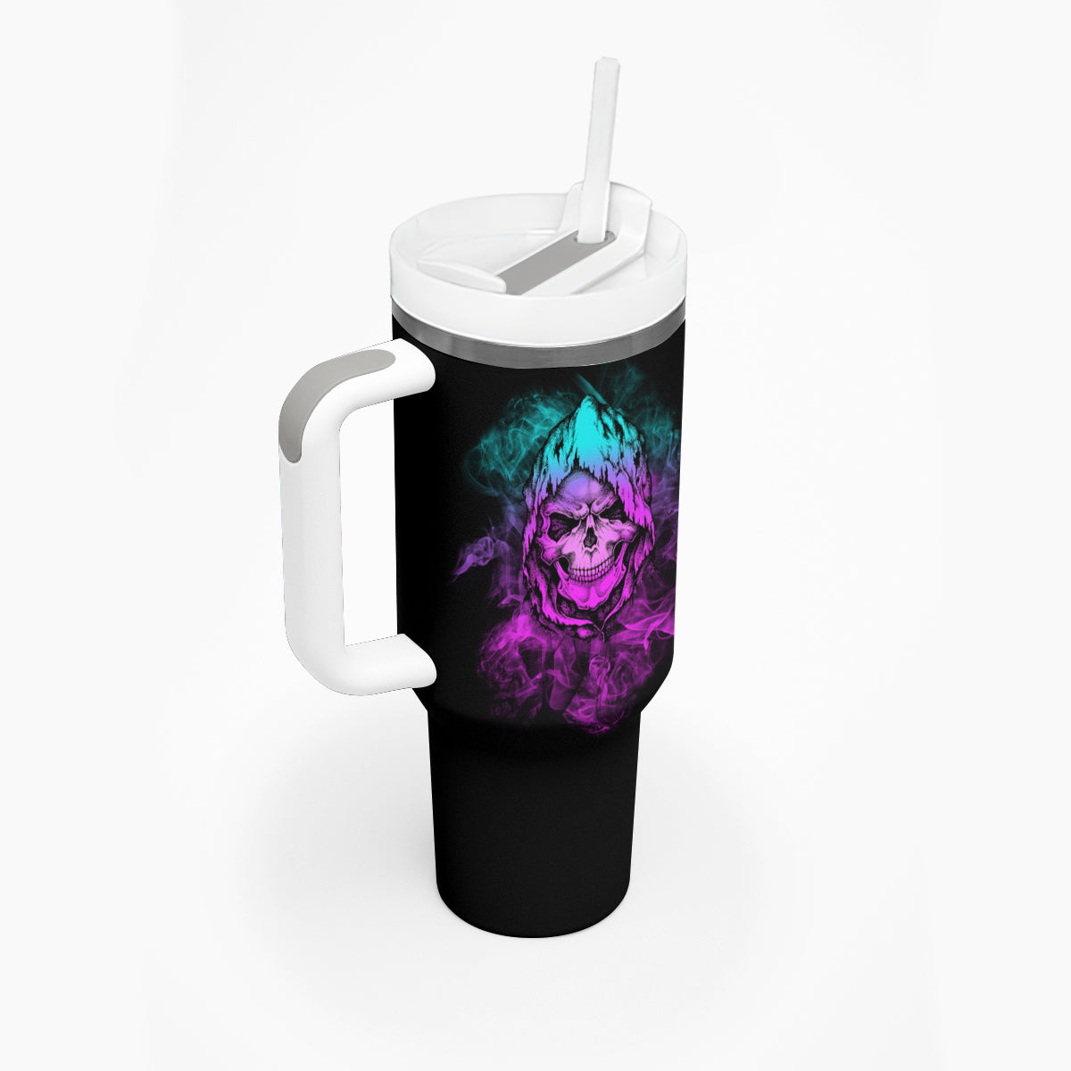 Warning Kinda Crazy Skull Tumbler With Handle - Wonder Print Shop