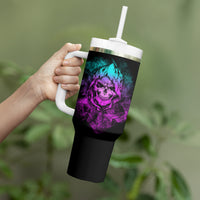 Warning Kinda Crazy Skull Tumbler With Handle - Wonder Print Shop