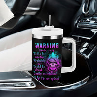 Warning Kinda Crazy Skull Tumbler With Handle - Wonder Print Shop