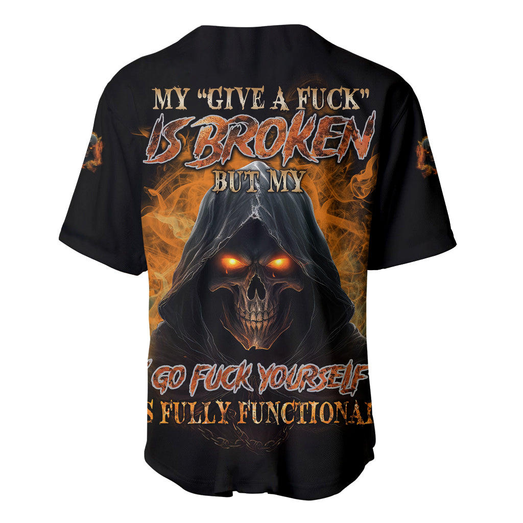 My Give A F Reaper Fire All Baseball Jersey - Wonder Print Shop