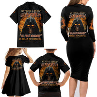 My Give A F Reaper Fire All Family Matching Long Sleeve Bodycon Dress and Hawaiian Shirt - Wonder Print Shop