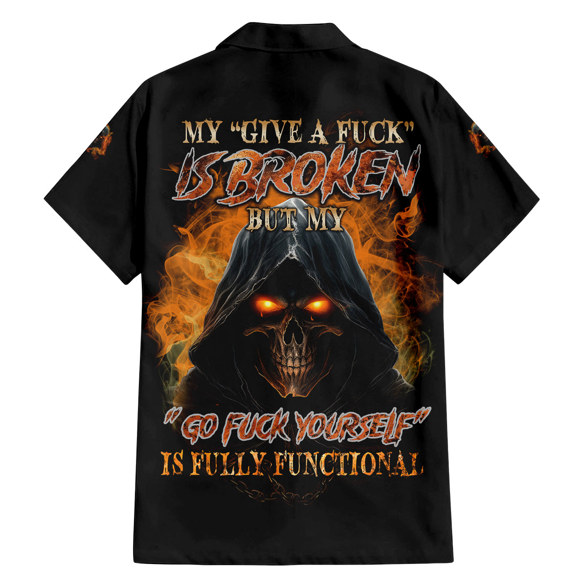 My Give A F Reaper Fire All Family Matching Puletasi Dress and Hawaiian Shirt - Wonder Print Shop