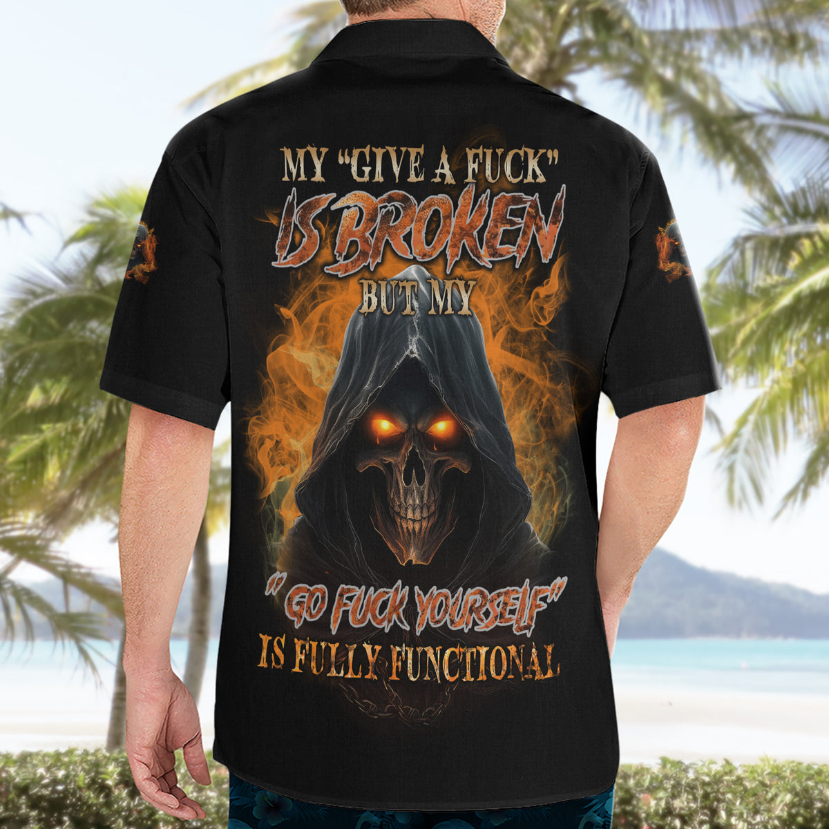 My Give A F Reaper Fire All Hawaiian Shirt - Wonder Print Shop