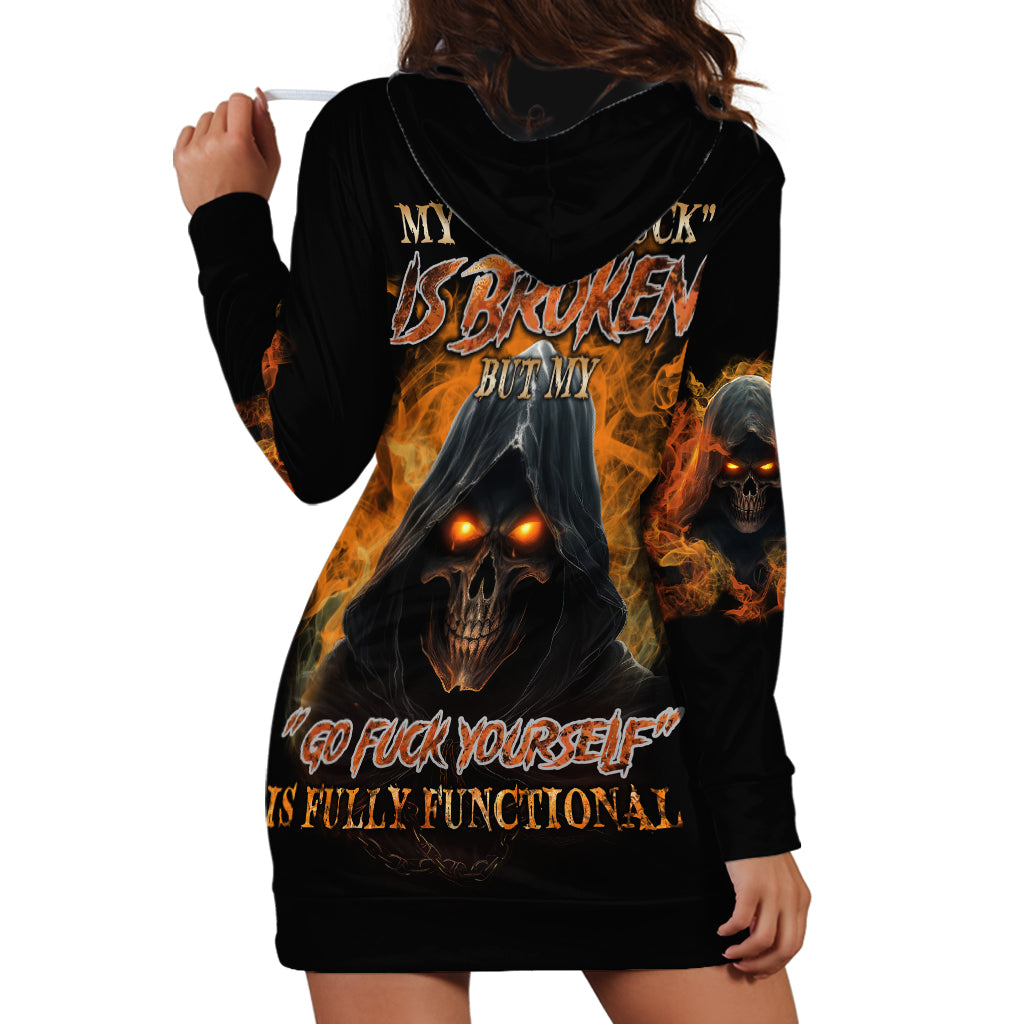 My Give A F Reaper Fire All Hoodie Dress - Wonder Print Shop