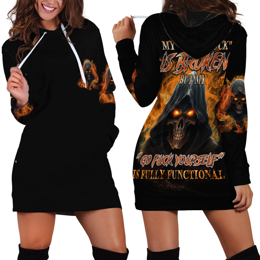My Give A F Reaper Fire All Hoodie Dress - Wonder Print Shop
