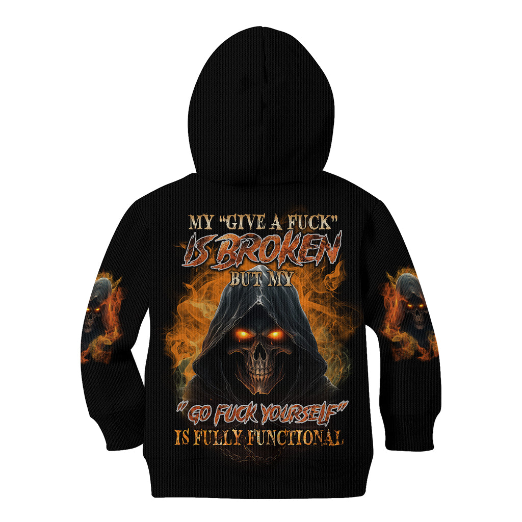 My Give A F Reaper Fire All Kid Hoodie - Wonder Print Shop
