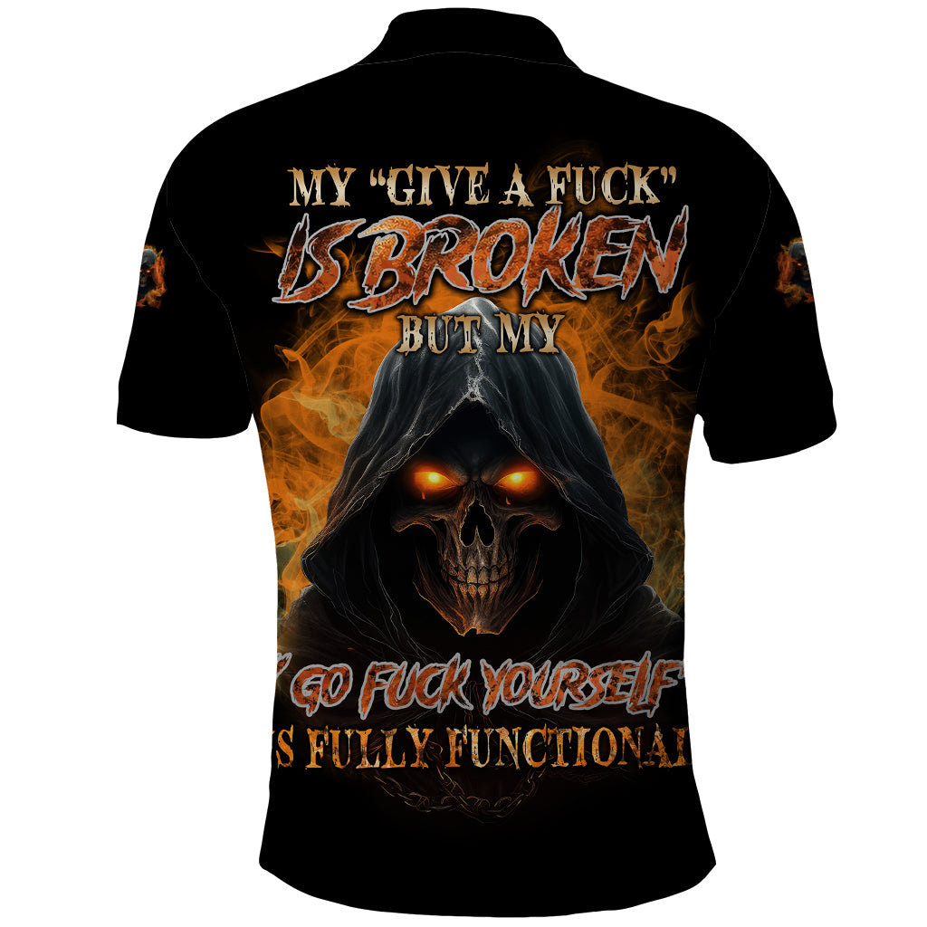 My Give A F Reaper Fire All Polo Shirt - Wonder Print Shop