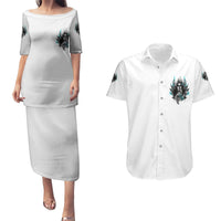 I Am The Storm Sugar Skull Couples Matching Puletasi Dress and Hawaiian Shirt - Wonder Print Shop