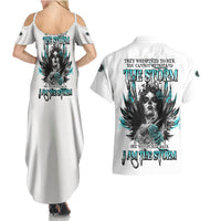 I Am The Storm Sugar Skull Couples Matching Summer Maxi Dress and Hawaiian Shirt - Wonder Print Shop