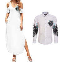 I Am The Storm Sugar Skull Couples Matching Summer Maxi Dress and Long Sleeve Button Shirt - Wonder Print Shop