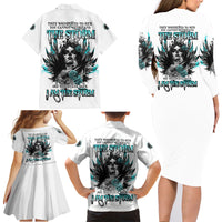 I Am The Storm Sugar Skull Family Matching Long Sleeve Bodycon Dress and Hawaiian Shirt - Wonder Print Shop