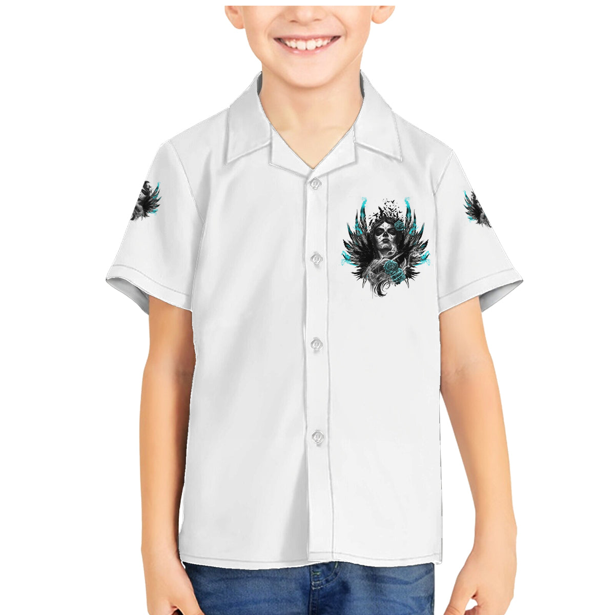 I Am The Storm Sugar Skull Family Matching Mermaid Dress and Hawaiian Shirt - Wonder Print Shop