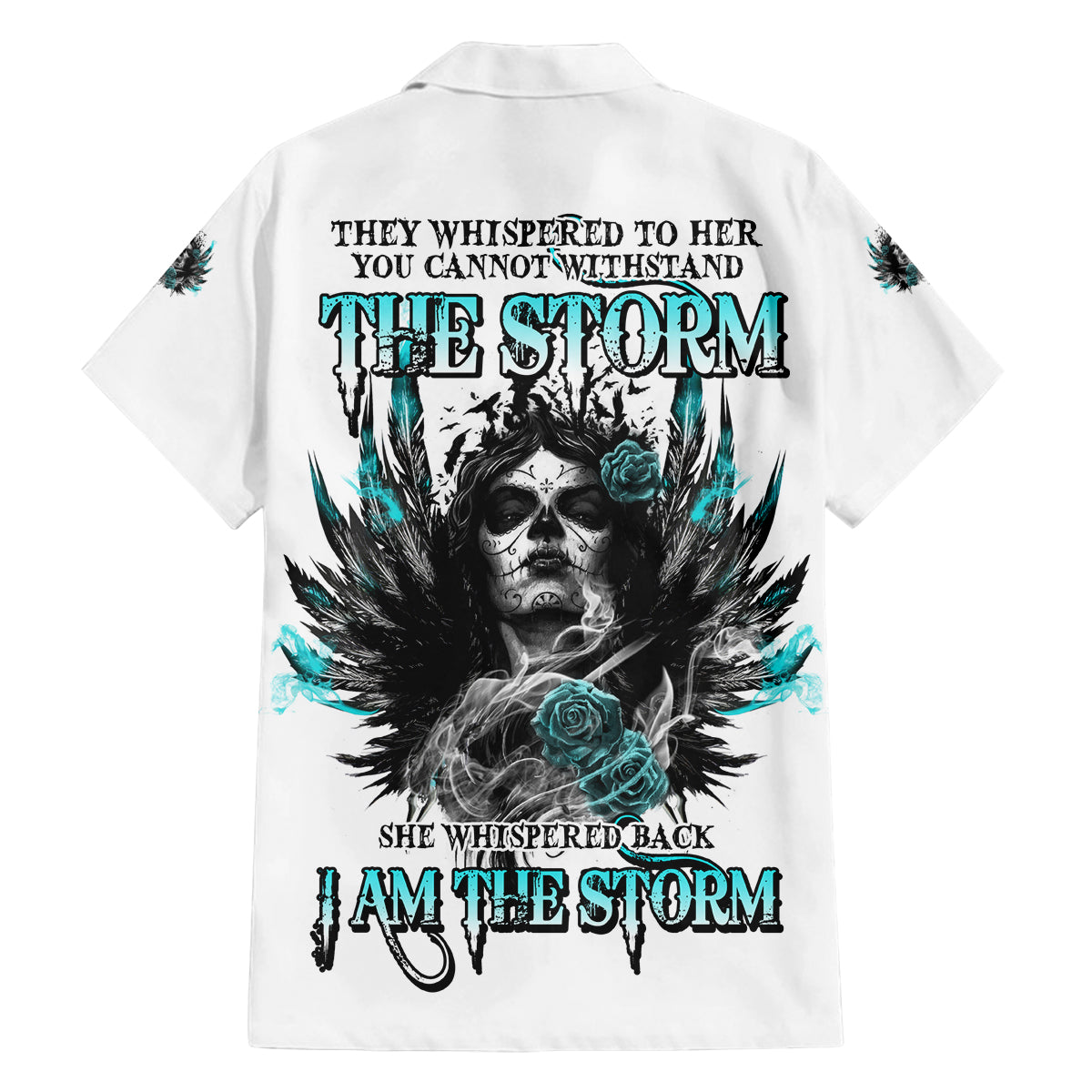 I Am The Storm Sugar Skull Family Matching Off Shoulder Maxi Dress and Hawaiian Shirt - Wonder Print Shop