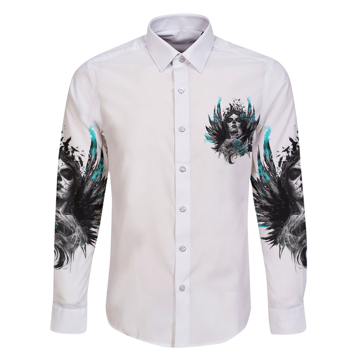 I Am The Storm Sugar Skull Family Matching Off Shoulder Short Dress and Hawaiian Shirt - Wonder Print Shop