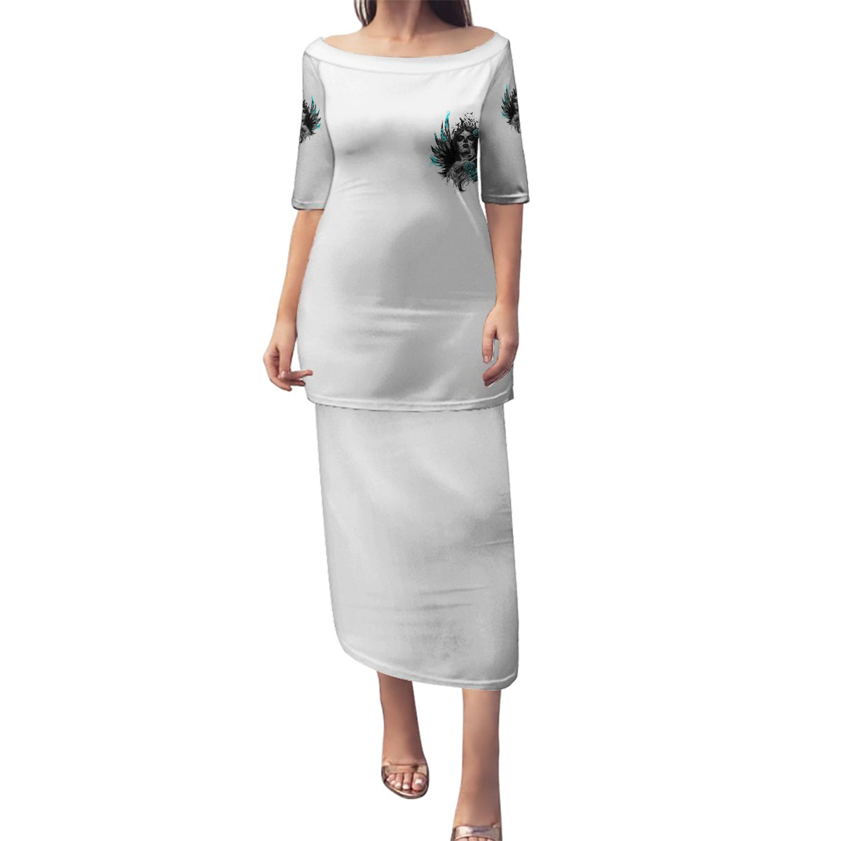 I Am The Storm Sugar Skull Family Matching Puletasi Dress and Hawaiian Shirt - Wonder Print Shop