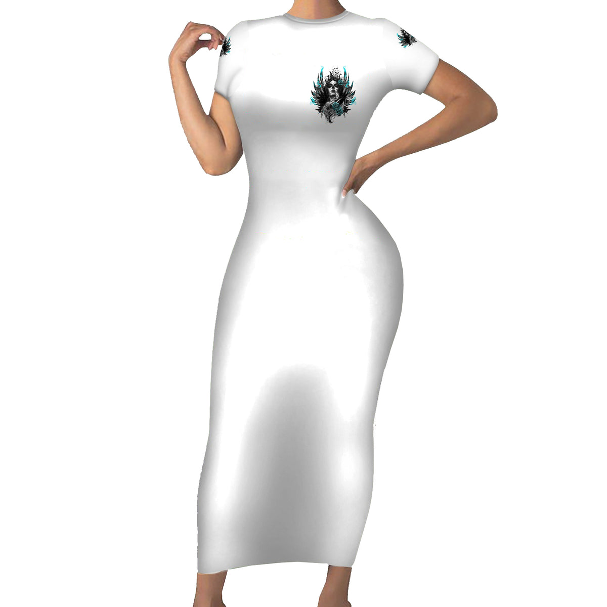 I Am The Storm Sugar Skull Family Matching Short Sleeve Bodycon Dress and Hawaiian Shirt - Wonder Print Shop