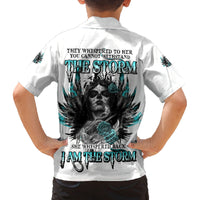 I Am The Storm Sugar Skull Family Matching Summer Maxi Dress and Hawaiian Shirt - Wonder Print Shop