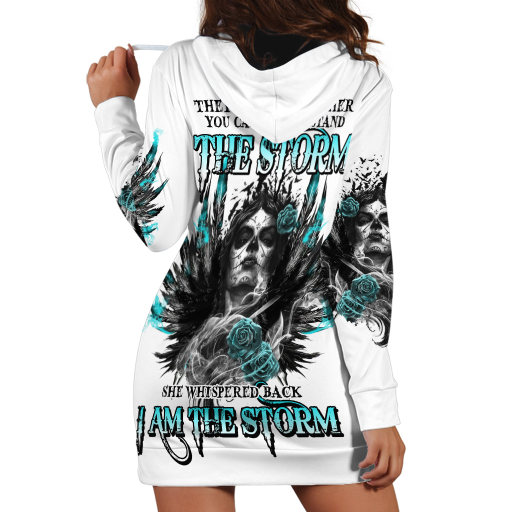 I Am The Storm Sugar Skull Hoodie Dress - Wonder Print Shop