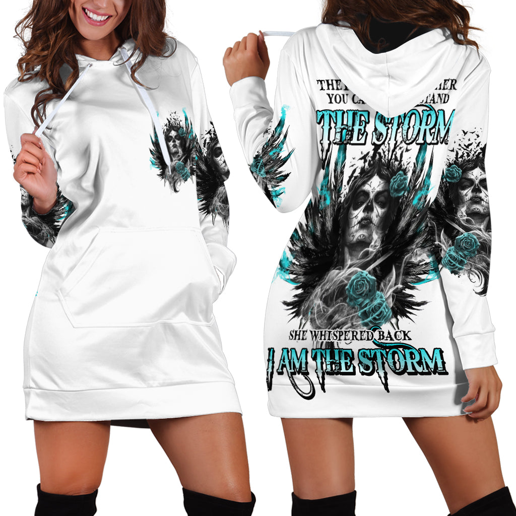 I Am The Storm Sugar Skull Hoodie Dress - Wonder Print Shop