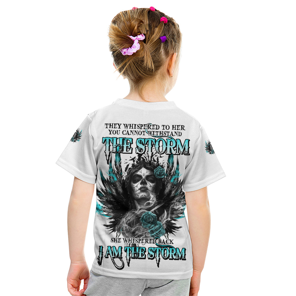 I Am The Storm Sugar Skull Kid T Shirt - Wonder Print Shop