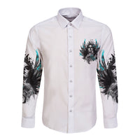 I Am The Storm Sugar Skull Long Sleeve Button Shirt - Wonder Print Shop