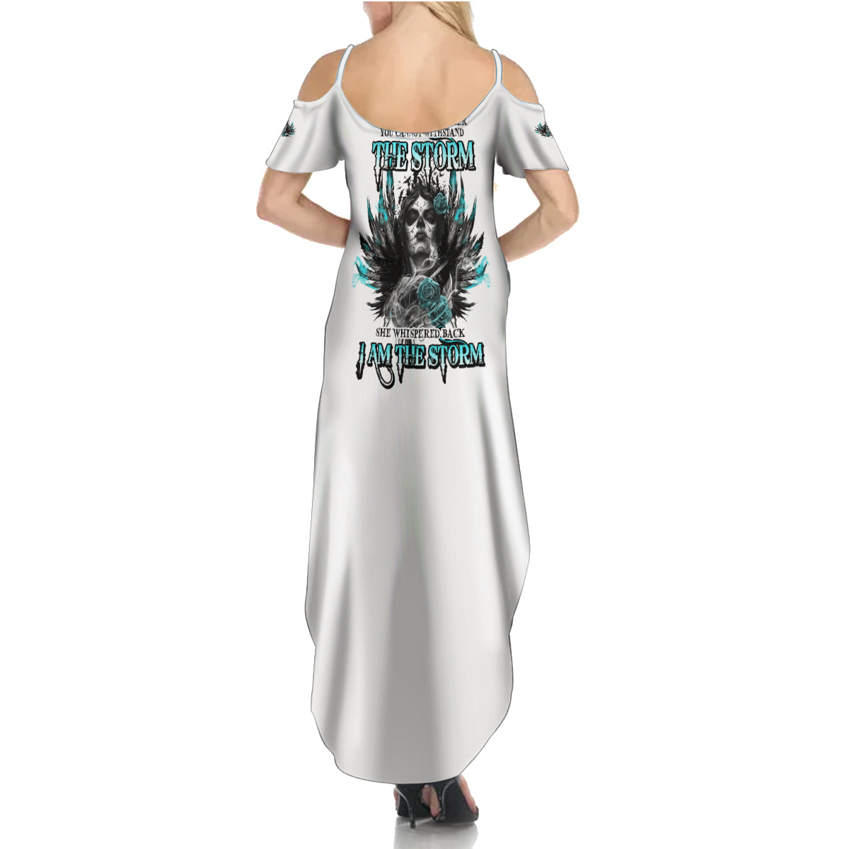I Am The Storm Sugar Skull Summer Maxi Dress - Wonder Print Shop