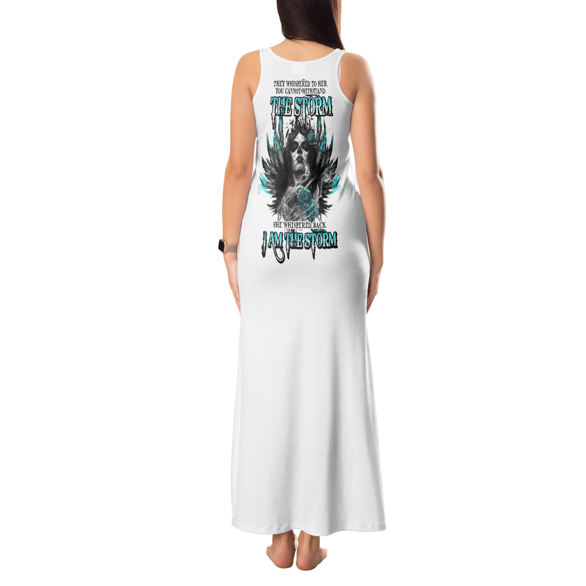 I Am The Storm Sugar Skull Tank Maxi Dress - Wonder Print Shop