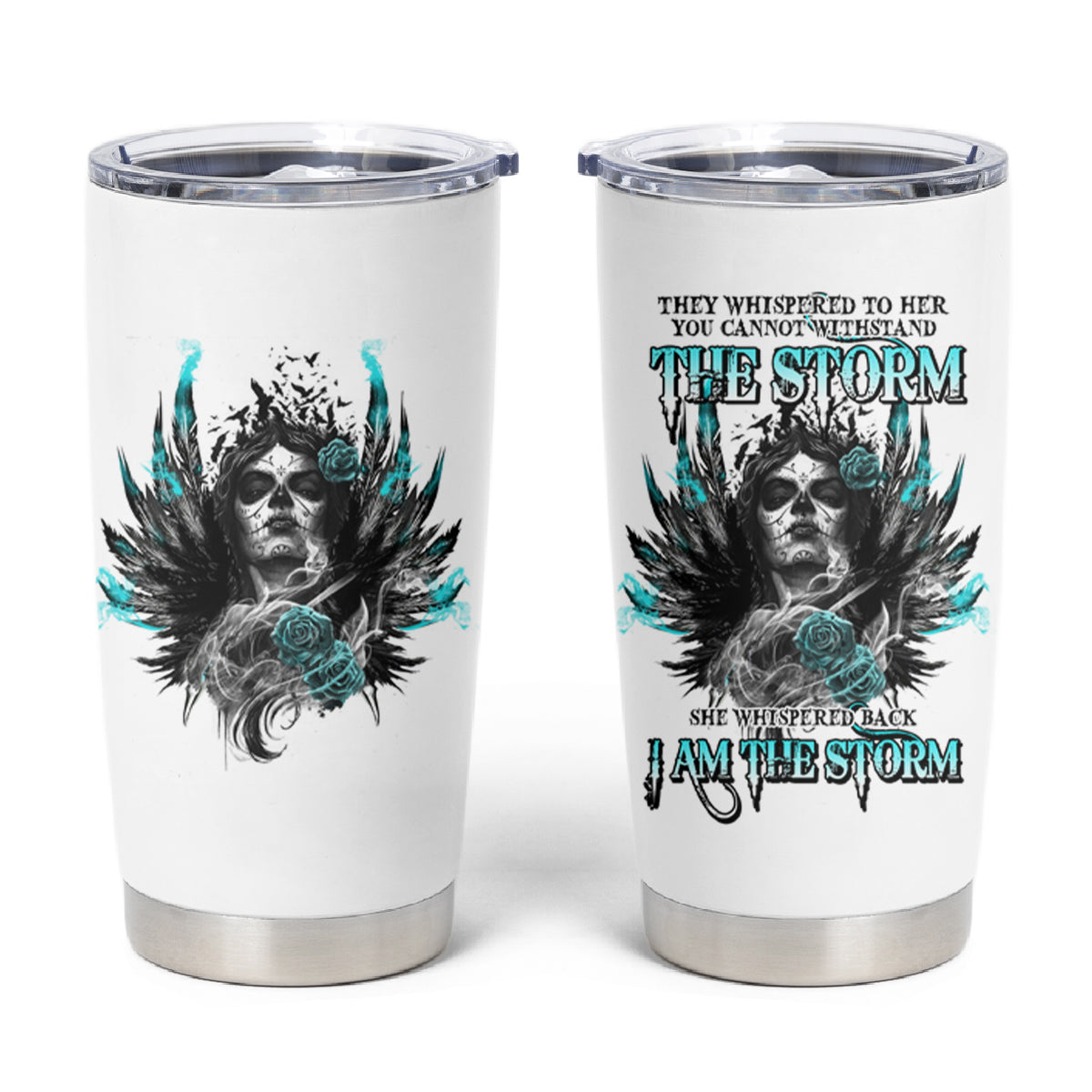 I Am The Storm Sugar Skull Tumbler Cup - Wonder Print Shop