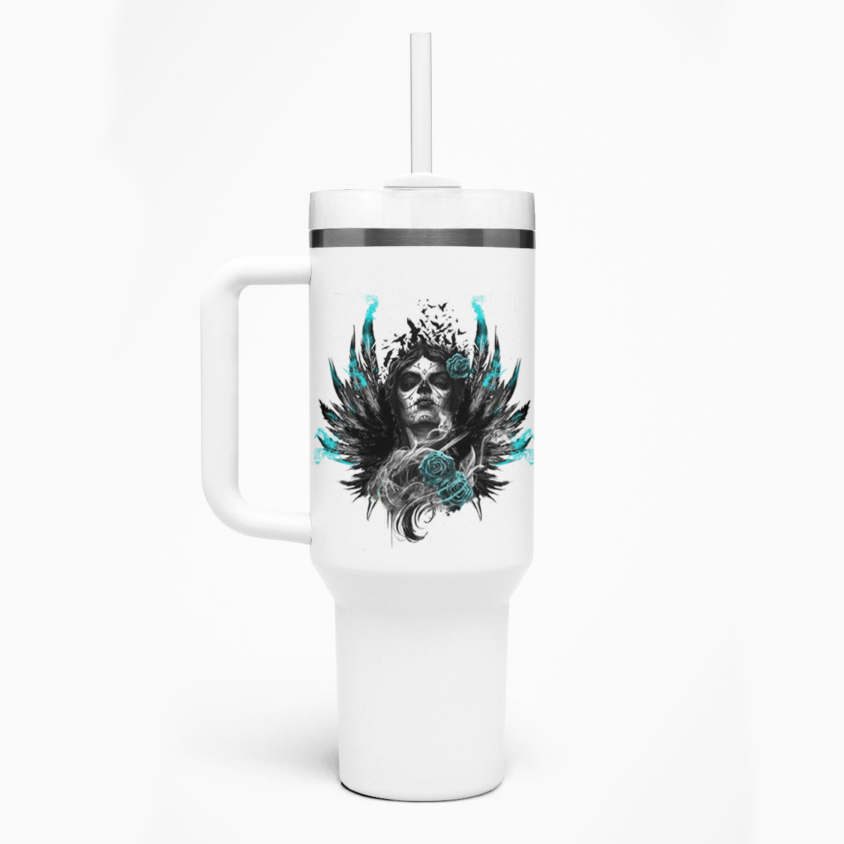 I Am The Storm Sugar Skull Tumbler With Handle - Wonder Print Shop