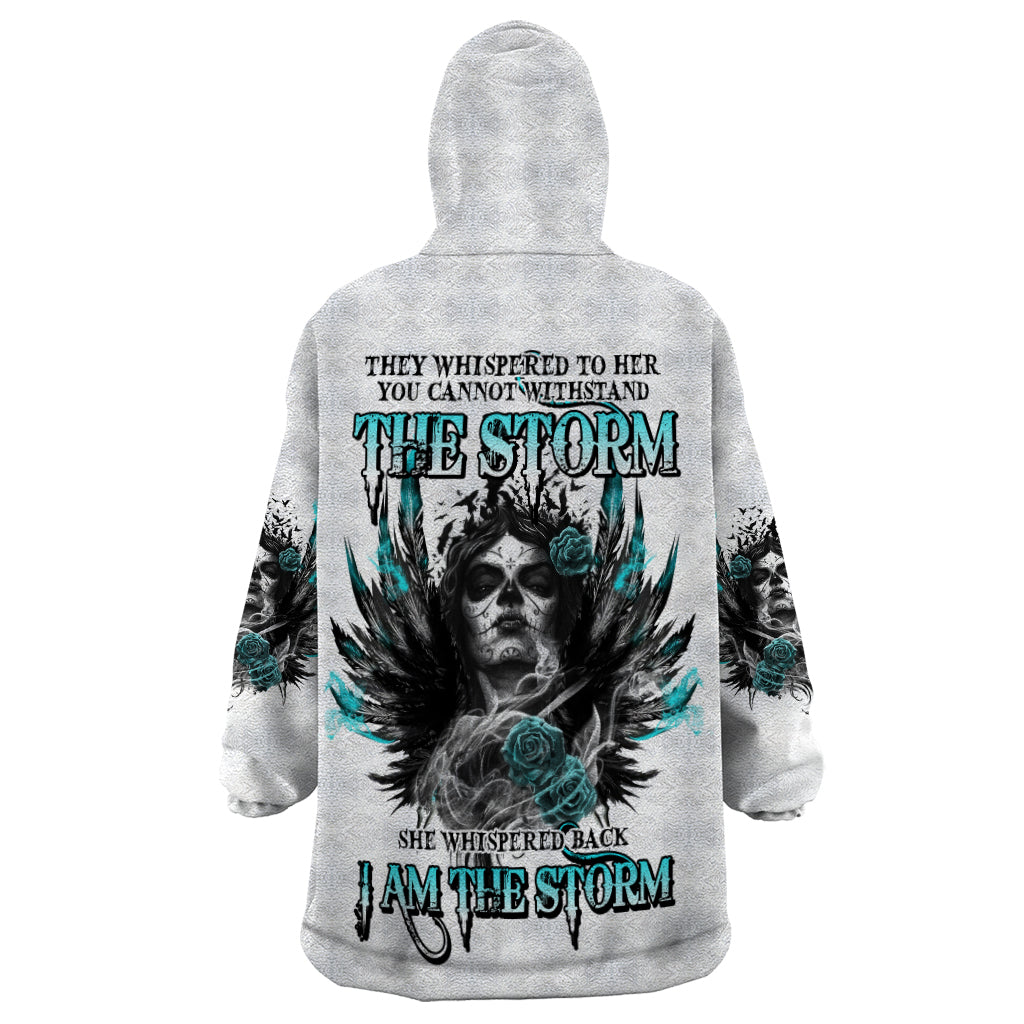 I Am The Storm Sugar Skull Wearable Blanket Hoodie - Wonder Print Shop