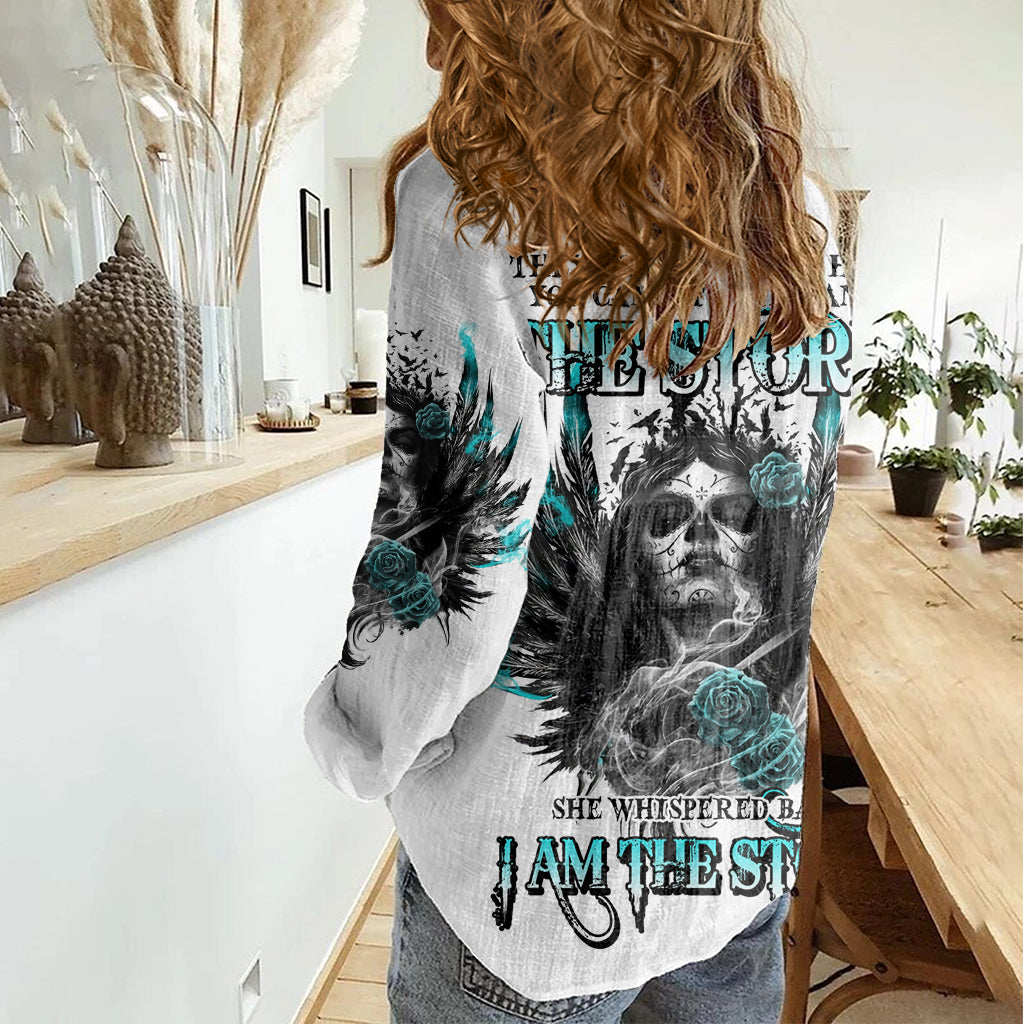 I Am The Storm Sugar Skull Women Casual Shirt - Wonder Print Shop