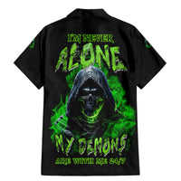 I'm Never Alone My Demons Are With Me 24/7 Family Matching Mermaid Dress and Hawaiian Shirt - Wonder Print Shop