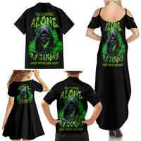 I'm Never Alone My Demons Are With Me 24/7 Family Matching Summer Maxi Dress and Hawaiian Shirt - Wonder Print Shop