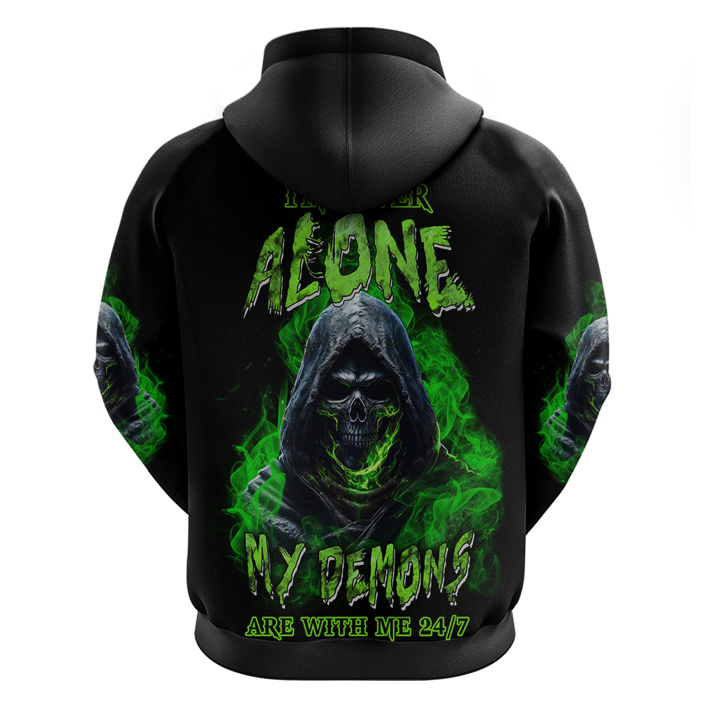 I'm Never Alone My Demons Are With Me 24/7 Hoodie - Wonder Print Shop