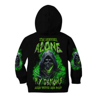 I'm Never Alone My Demons Are With Me 24/7 Kid Hoodie - Wonder Print Shop