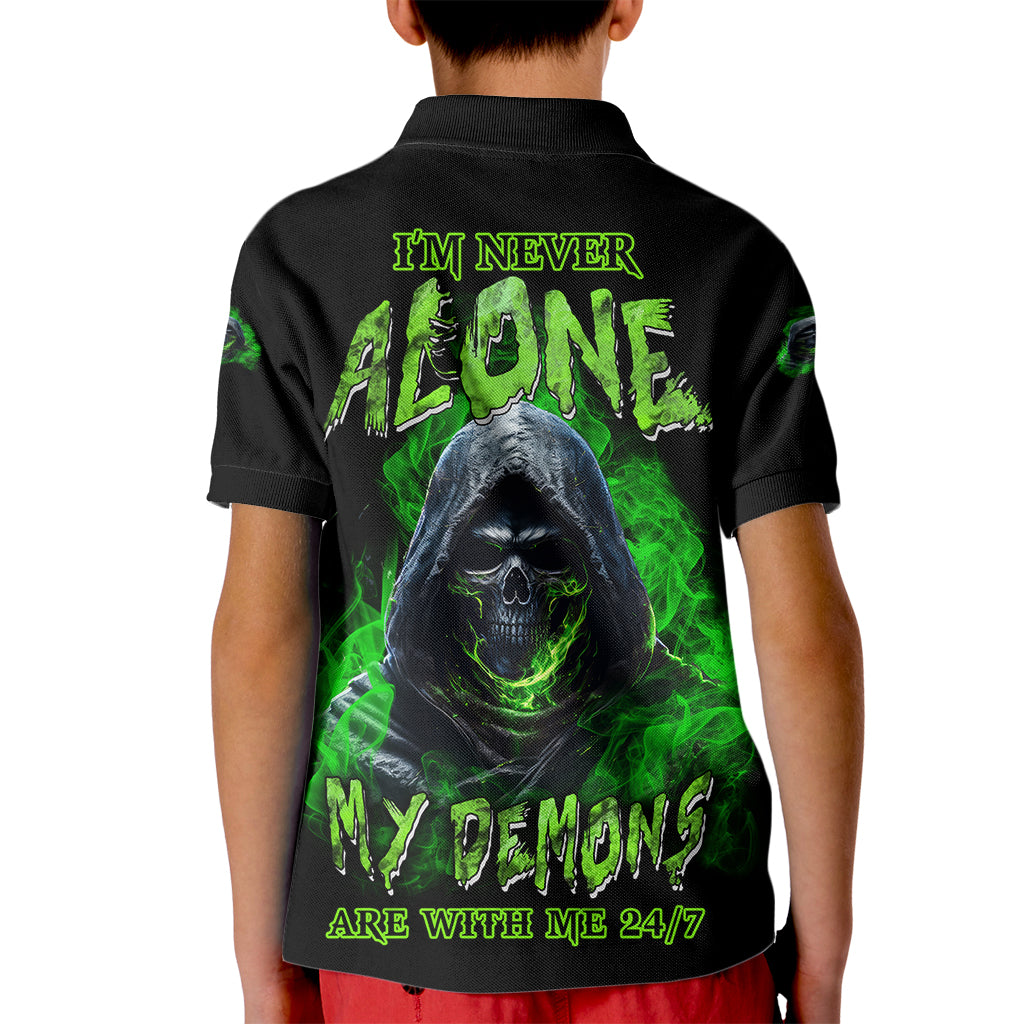 I'm Never Alone My Demons Are With Me 24/7 Kid Polo Shirt - Wonder Print Shop