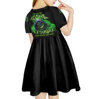 I'm Never Alone My Demons Are With Me 24/7 Kid Short Sleeve Dress - Wonder Print Shop
