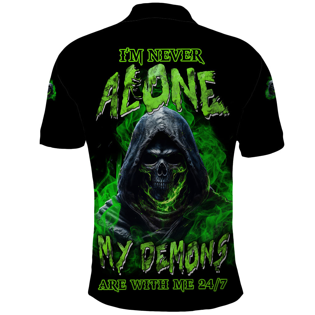 I'm Never Alone My Demons Are With Me 24/7 Polo Shirt - Wonder Print Shop