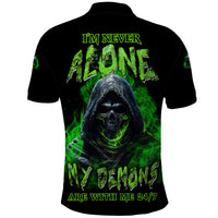 I'm Never Alone My Demons Are With Me 24/7 Polo Shirt - Wonder Print Shop