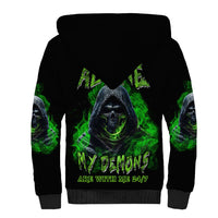 I'm Never Alone My Demons Are With Me 24/7 Sherpa Hoodie - Wonder Print Shop