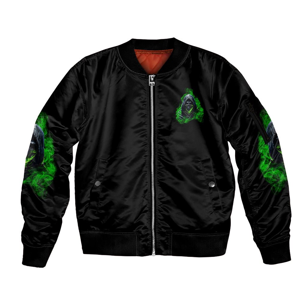 I'm Never Alone My Demons Are With Me 24/7 Sleeve Zip Bomber Jacket - Wonder Print Shop