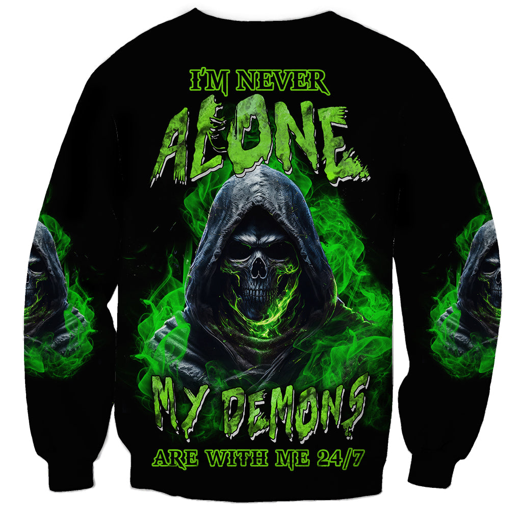 I'm Never Alone My Demons Are With Me 24/7 Sweatshirt - Wonder Print Shop