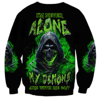 I'm Never Alone My Demons Are With Me 24/7 Sweatshirt - Wonder Print Shop