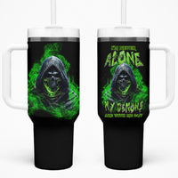 I'm Never Alone My Demons Are With Me 24/7 Tumbler With Handle - Wonder Print Shop