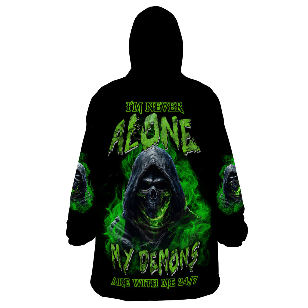 I'm Never Alone My Demons Are With Me 24/7 Wearable Blanket Hoodie - Wonder Print Shop